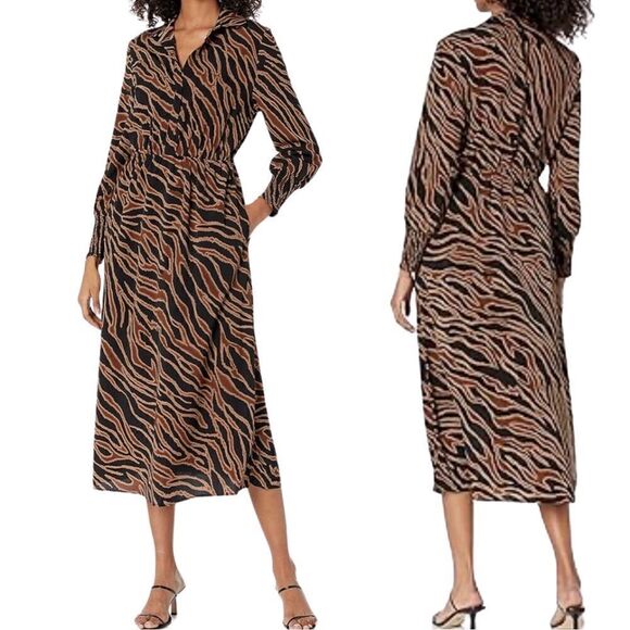 BB Dakota by Steve Madden Zebra Print Maxi Dress - Black and Brown - Picture 1 of 16